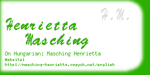 henrietta masching business card